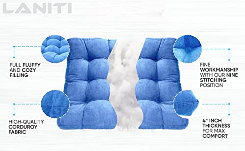LANITI 24” Inch Extra Large Floor Cushions Tufted Floor Pillow for Adults Square Meditation Ultimate Comfort Oversized Pillows for Floor Cushion (Aqua) - color: Aqua