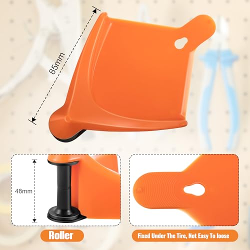 Dreyoo 4 Pcs Car Hose Guide, Tire Hose Roller for Car Washing, Detailing Tire Hoses Guide Preventing Pressure Washer Hoses Stuck Under The Wheels, Plastic Wash Tool to Avoid Snagging(Orange) - color: Orange