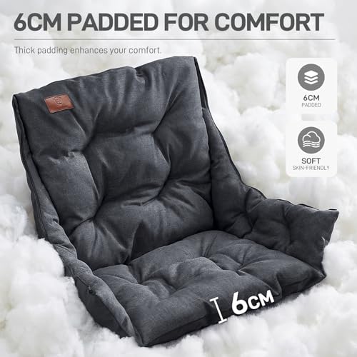 EVER ADVANCED 2 Set Camping Chair with Detachable Cushion, Mesh Chair for Adults Foldable, Oversized Heavy Duty Folding Chair with Cooler Mesh Pocket Cupholder Outdoor Fishing, Supports 400LBS Black - color: Black, size: 2 P