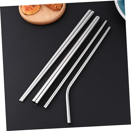 8pcs Portable Stainless Steel Tableware Set Food Grade Cutlery with Spoon Fork Chopsticks and Straws Outdoor Dining and Picnics Includes Black Carrying Bag
