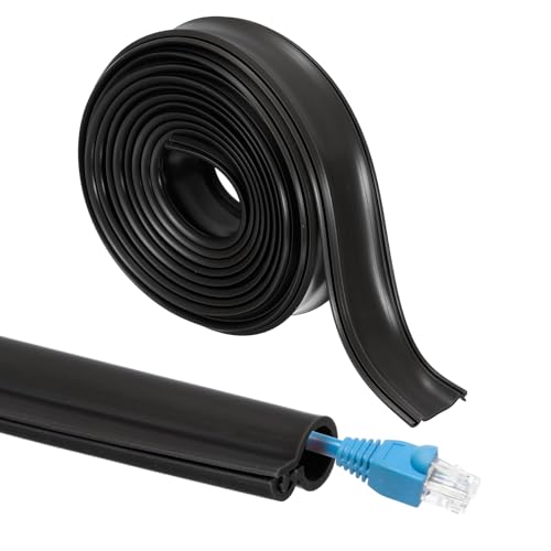MECCANIXITY 10ft Cable Management Sleeve, 5/16 Inch ID Flexible Cord Wires Hider Cover Insulation Snap-fit Protector for Substation, High-Voltage Electrical Networks, Black - size: 5/16 Inch