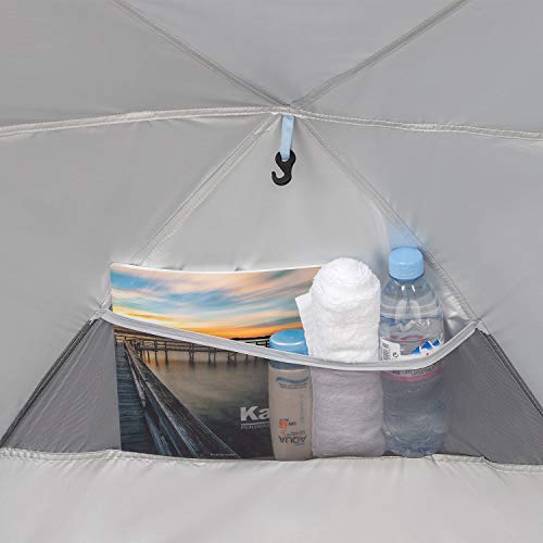 Easthills Outdoors Instant Shader Enhanced Deluxe XL Beach Tent Easy Setup 4-6 Person Popup Sun Shelter 99" Wide for Family UPF 50+ Double Silver Coating with Extended Zippered Porch Sky Blue - color: Instant Shader Enhanced - Sky Blue