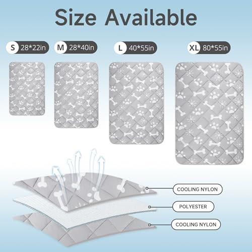 wegreeco Pet Dog Cooling Mat for Cats, Lightweight Bed Outdoor Cooling Blanket for Dogs and Cats, Small Medium Large Puppy Cool Pad for Dogs, Small Bones Small - color: Small Bones, size: Small
