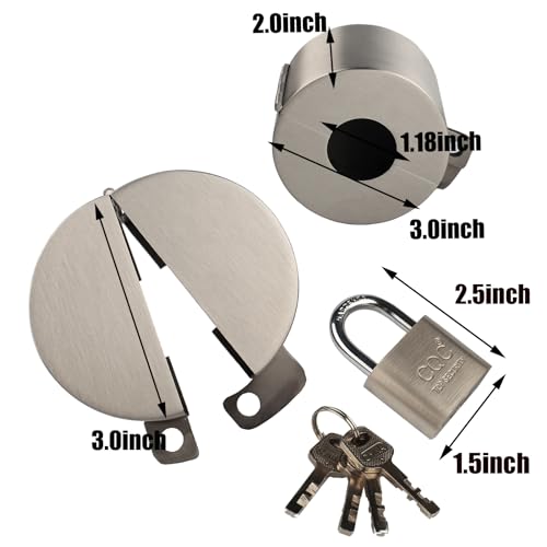 Outdoor Faucet Lock with Padlock Water Spigot Lockout Device Suitable for Garden Hose Bib Water Valve Childproof,Prevent Water Theft and Unauthorized Use of Water, Stainless Steel - color: Stainless Steel