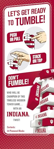 MasterPieces Kid Game Tumble Tower - NCAA Indiana Hoosiers, Officially Licensed Wood Blocks - style: Indiana Hoosiers