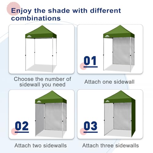 EAGLE PEAK Canopy Sidewall for 5x5 Pop Up Canopy Frame, Single Side Wall Panel Only (Fits 5x5 Straight Leg Frame, Canopy Top or Frame NOT Included), Grass Green - color: Grass Green