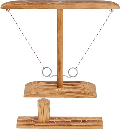 Yes4All Ring Toss Wall Game/Indoor & Outdoor Game for Adults, Camping, Party - color: D. Brown walnut