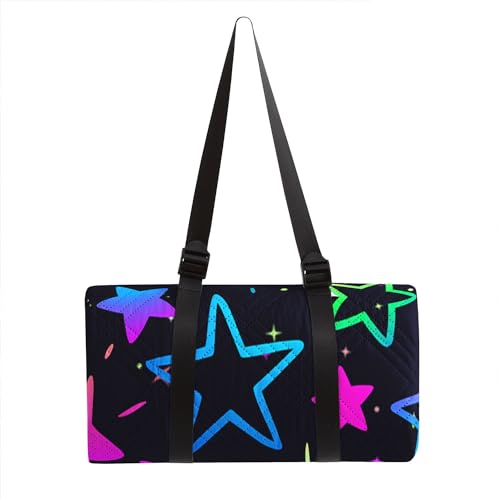 Outdoor Picnic Blanket,Portable Sandproof Waterproof Picnic Mat,Colorful Stars Printed Camping Beach Mat for Sand and Wet Grass Hiking (Colorful Stars S) - color: Colorful Stars, size: Standard - 59"x78"