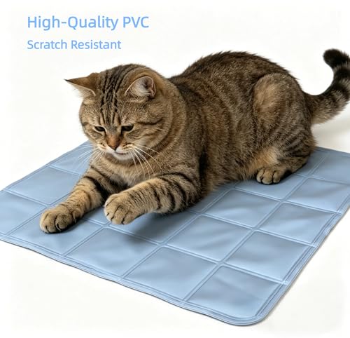 ZeQi Gel-Filled Cooling Mats for Cats Dogs Pets, Water-Proof Surface, Summer Dog Cool Mat, Cooling Cat Bed, Cool Mat, Ice Mat, Seat Cushion for Summer 17''x17'' (Small, Solid) - size: Medium