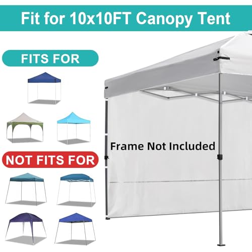 Canopy Sidewall for 10x10,10x20 Pop up Canopy Party Tent, UV Protection and Waterproof for Outdoor Event Tents, Vendor Booths, for Backyard, Patio, Camping (1 Sidewall, Frame Not Included, White) - color: White, size: 10'x10', 1 Sidewall