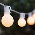 25FT Frosted White Lights G40 Globe Outdoor String Lights Patio Lights with 25 Frosted White Globe Bulbs - White Wire - color: 25FT Frosted white, size: 25 Feet
