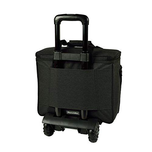 Picnic at Ascot Original Insulated Picnic Cooler with Service for 4 on Wheels-Designed & Assembled in The USA - color: Charcoal