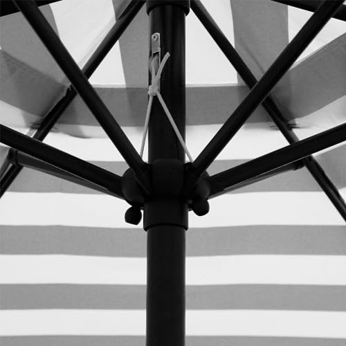 Blissun 7.5 ft Patio Umbrella, Yard Umbrella, Outdoor Market Umbrella with Push Button Tilt Crank (Black&White) - color: Black & White stripe