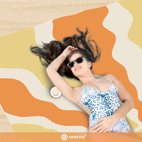 Beach Blanket Waterproof Sandproof Oversized 95”x 80”,Sand Free Beach Mat with Corner Pockets,Portable Mesh Bag for Beach Festival,Picnic,Travel and Outdoor Camping (Sunriseatsea) - color: Sunriseatsea