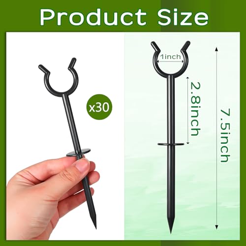 Taiyin 20 Pcs 3/4'' Garden Hose Holder Brackets Garden Guide Holder Decorative Outdoor Guide Stakes Support Spike Plant Tool to Keep Off Lawn for Yard (Black) - color: Black