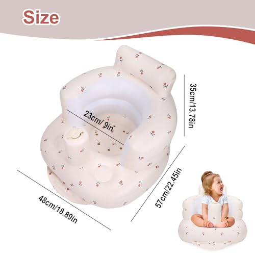 AirSwim Inflatable Baby Chair, Inflatable Baby Seat for Babies 3 Months and Up, Summer Blow Up Chair with Built in Air Pump, Infant Floor Seats for Learning to Sit, Palying, Camping, Tulip - color: Tulip