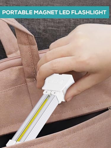 Gym Lamp, Gym Lighting for Posing, Magnetic Photography Light, Gift for Women/Men, 180° Rotate Foldable with Hang Hook Camping Lamp, USB LED Handheld Flashlight-White - color: White