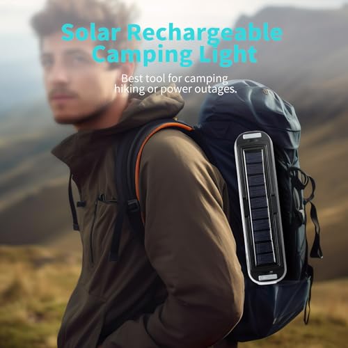 Solar Rechargeable Camping Lantern - 2000 Lumens, 4 Light Modes, Solar & USB Charging (Black) - color: Black