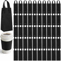 Abbylike 50 Pcs Insulated Take Out Bags Bulk Drink Carrier with Handle for Delivery Hot Cold Food Pizza Coffee Milk Tea Delivery Cooler Bag for Catering Restaurant Picnic