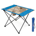 SUNNYFEEL Outdoor Folding Table | Lightweight Mesh Compact Camping Table, Roll Up Top 2 People Portable Camp Tables with Carry Bag for Picnic/Cooking/Beach/Travel/BBQ - color: Mesh-blue-1set