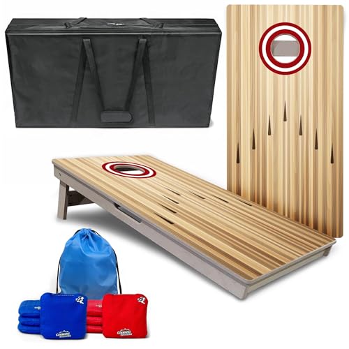 Cornhole Solutions PRO Tournament Cornhole Bundle – Regulation 4 ft x 2 ft Professional Set – ¾″ Baltic Birch Plywood – Folding Legs – UV Printed & Clear Coated – Made in USA - color: Bowling
