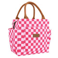 Joymee Lunch Bag Women Insulated Lunch Box Reusable Leakproof Large Spacious Cooler Tote for Women Men Adult with Bottle Holder and Side Pockets for Work Office Travel Picnic - Checker Pink - color: 04 Checker Pink
