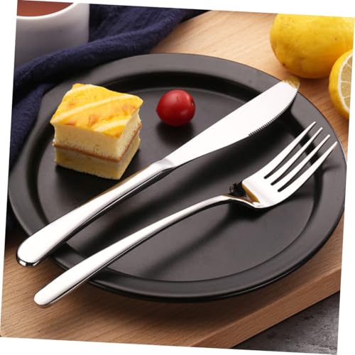 GLEAVI Stainless Steel Cutlery Set 3pcs Portable Fork Spoon Knife Tableware with Blue Carry Bag for Camping Picnic Outdoor Dining