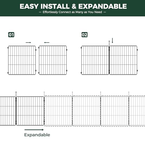 FXW MiniPaws Unleashed Dog Playpen, Expandable & Portable Design for Yard, RV Camping and Indoor Use, for Puppies and Small Dogs, 20-inch 8 Panels - size: 20"H