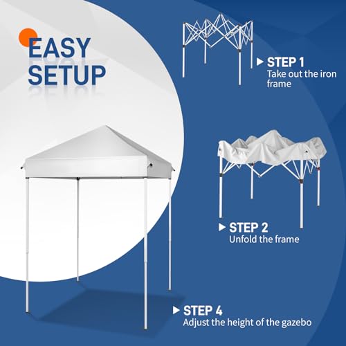 Outvita 5x5 Pop Up Canopy Tent, Ez Up Outdoor Canopy Tent Instant Shelter with Carry Bag Straight Legs Patio Balcony Porch Backyard Garden - style: 5x5-white