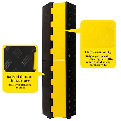 Rubber Cable Ramp Cable Protector Ramps Wire Hose Protective 1 Channel Traffic Rubber Plastic Cord Cover Speed Bump for Asphalt Concrete Gravel Driveway Outdoor, 1 Pack - color: 1 channel-1 pack