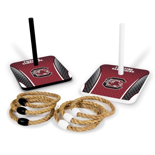 Wild Sports Solid Wood College Quoits Set with Direct Print HD Team Graphics – Tailgate Ring Toss Game – Great Gift for Any NCAA Fan! Ring Toss Outdoor Games for The Beach