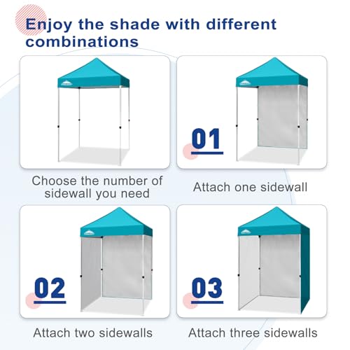 EAGLE PEAK Canopy Sidewall for 5x5 Pop Up Canopy Frame, Single Side Wall Panel Only (Fits 5x5 Straight Leg Frame, Canopy Top or Frame NOT Included), Turquoise - color: Turquoise
