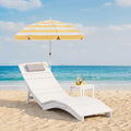 Stoog All-Weather Folding Pool Lounge Chairs, HIPS Anti-Floating Outdoor Chaise with Headrest, Heavy Duty Pool Chairs for Beach, Sun Deck, White - color: White