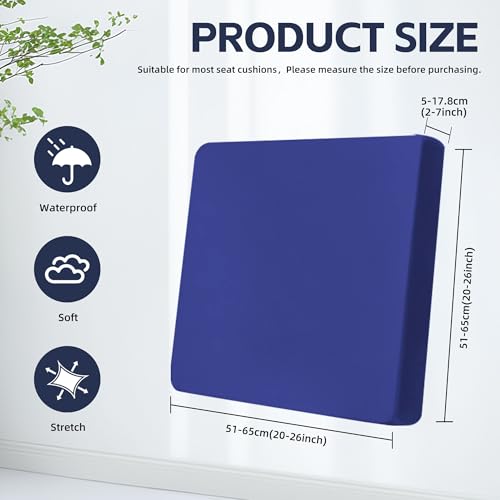 8Pcs Outdoor Cushion Covers, Patio Cushion Covers,Stretch Elastic Slipcovers, Replacement Washable & Reusable Furniture Protector for Patio Couch (Lake Blue,Cover Only) - color: Lake Blue, size: 8Pcs-Solid color
