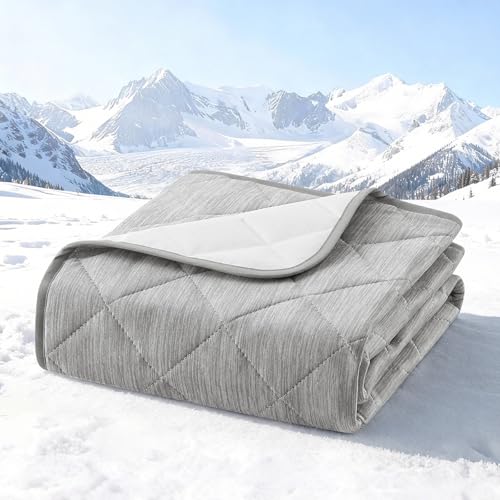 COZY KISS Extra Large Dog Cooling Mat 52"x82" Q-Max>0.4, Waterproof & Leakproof Pet Bed Cover, Non-Slip Cooling Dog Blanket for Couch, Floor, Large Dogs (Gray) - color: Gray, size: 52"x82"
