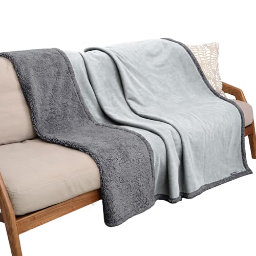 Kritter Planet Waterproof Dog Blanket, Reversible Water Proof Pet Blanket for Couch, Bed & Sofa, Washable Couch Covers for Large Dogs - Protects Furniture from Fur, Dirt, and Accidents - color: Grey/Charcoal Grey, size: 60"x50"