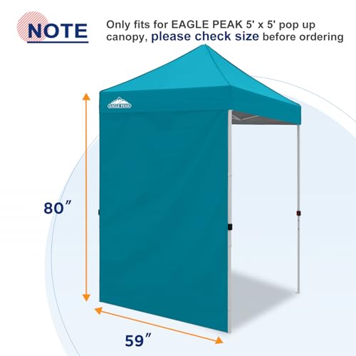 EAGLE PEAK Canopy Sidewall for 5x5 Pop Up Canopy Frame, Single Side Wall Panel Only (Fits 5x5 Straight Leg Frame, Canopy Top or Frame NOT Included), Turquoise - color: Turquoise