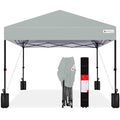 Best Choice Products 10x10ft Pop Up Canopy Tent, Outdoor Shade, 1 Person 1 Minute Set Up, Carry Case, 4 Weight Bags - Silver - color: Silver, size: 10x10ft