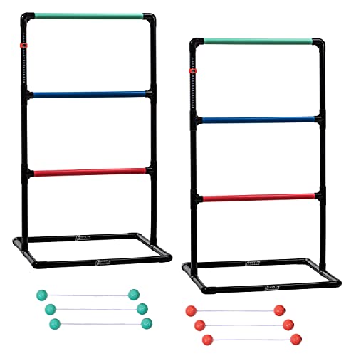 Franklin Sports Ladder Ball Set — Includes 2 Ladder Ball Targets with Weighted Bases and 6 Bolas — Ladder Golf Toss Outdoor Game For Beach or Backyard Fun — Professional, American, and Family Set Options - style: Family