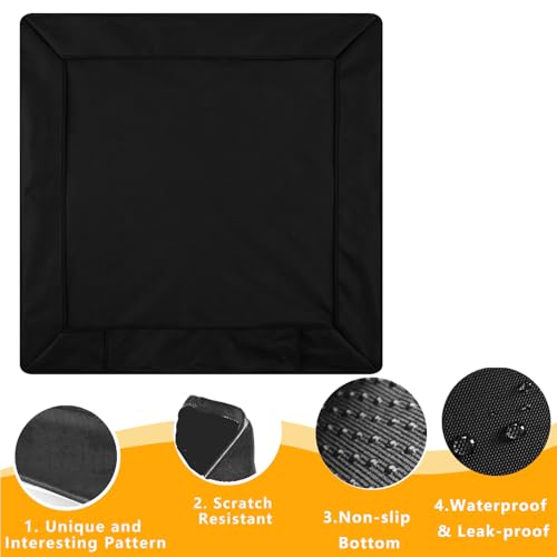 Dog Playpen Bottom for 36" Inch Pet Playpen with 4 Panels, Dog Crate Bottom Pet Tent Puppy Play Pen Bottom, Ideal for Indoor/Outdoor Use. Note: Playpen Not Included. (PureBlack) - color: PureBlack