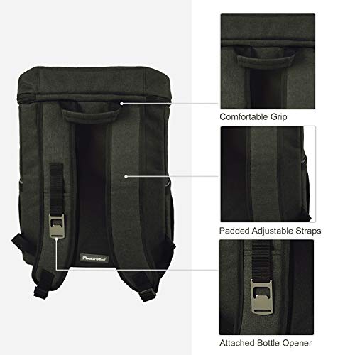 Picnic at Ascot Cooler Backpack for 4 with Plates, Glasses, Hardwood Board, Cheese Knife & Corkscrew - Large 30 Can Capacity- Lightweight, Insulated & Leak-Proof - size: Charcoal with picnic accessories