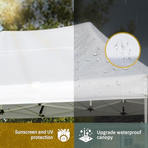 CROWN SHADES 10x15 Pop Up Canopy Tent, Thicken Frame Commercial Heavy Duty Tent, 8 Stakes & 4 Sandbags & 4 Ropes, Outdoor Canopies for Events, Parties,White - color: White, size: 10x15