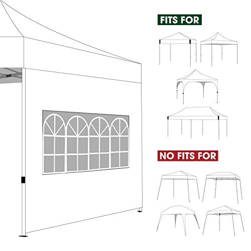 COOSHADE Instant Canopy SunWall 10x10 Canopy SideWall for Pop up Canopy Tent, 1 Pack Sidewall with Church Window Only, White - color: White, size: 10x10-Church Window
