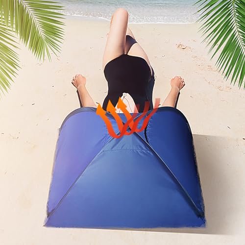 Head Sun Shelter Tent, PopUp Beach Shade Sun Protection Face, Pet Beach Tent, Instant Protection Canopy, Windproof Waterproof Small Breathable Portable for Camping - color: Gem Blue