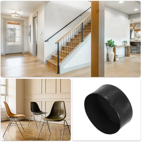uxcell 110mm (4 5/16") ID Rubber End Caps, Round Vinyl Plug Insert Plastic End Caps for Tubing, Fence, Pipe Post, Furniture, Railing, Black, 80mm Height - color: Black, size: 110mm(4 5/16") x 80mm H