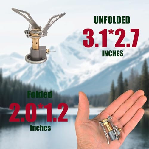 Ultralight 2600W Camp Stove - Portable Backpacking Stove Adjustable Flame Fast Boiling, Compact Hiking, Camping, Fishing, Emergency, Outdoor Gas Burner