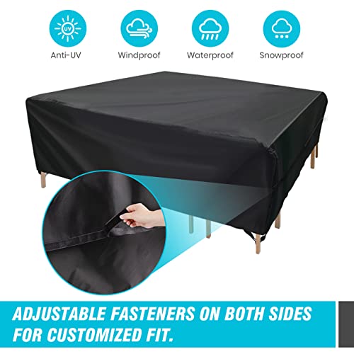 Velway Patio Table Cover Rectangle Waterproof Patio Furniture Cover for Outdoor Table and Chairs 84”Lx52”Wx29”H Oxford Tear-Resistant Wind Dust Proof Paito Furniture Covers