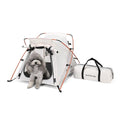 Dog Tent Cat Tent with Aluminum Poles and Camping Mat, Outdoor Waterproof Pet Tent with Zippered Mesh Door, Dog House, Cat House, Pet Playpen, Portable and Collapsible (White, Small) - color: White