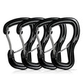 Heavy Duty Carabiner Clip Hook 8KN (1763 lbs), 2 PCS Ultra-Light Aluminum Caribeaners with Double Door D Ring Shape, for Hammock, Camping, Hiking, Backpacking, Dog Leash, Keychain Clip - style: 1#Black-4pc