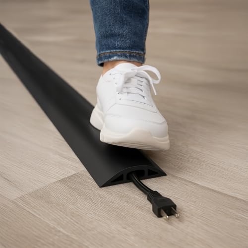 Electriduct D-2 Rubber Duct Cord Cover - Pack of 3X 30 Inch (2.5 Feet) Pieces = 7.5 Feet Black Floor Cable Protector